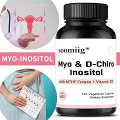 Myo Inositol D Chiro Inositol Capsules Vitamin D3 Hormonal Balance Women 120 CT