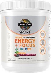 Garden of Life Sport Organic Plant-Based Energy + Focus Vegan Clean Pre Workout