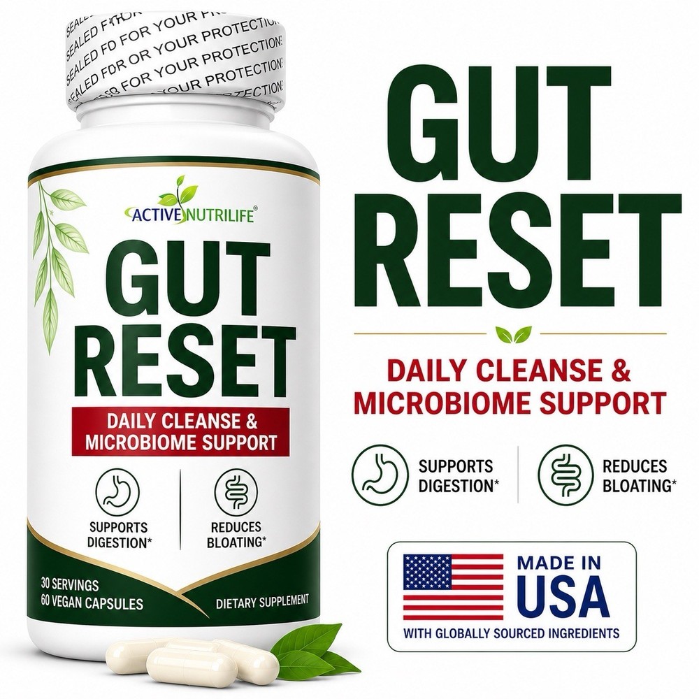 Gut Reset Gut Health Capsules Probiotic Fiber Digestive & Bloating Support