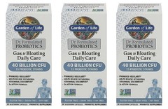 Pack 3 Garden of Life Gas & Bloating Probiotic 40 Billion CFU, 30 ct, 04/27
