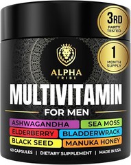 Alpha Tribe Men’s Multivitamin w/Sea Moss, Ashwagandha, Elderberry, Burdock Root
