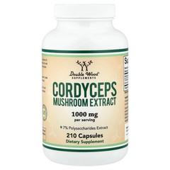 2 X Double Wood Supplements, Cordyceps Mushroom Extract, 210 Capsules (500 mg p