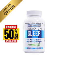 Relaxium Sleep Support 120 Vegan Capsules Melatonin Ashwagandha MADE IN USA
