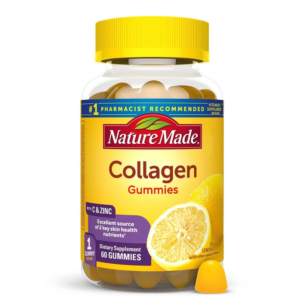 Nature Made Collagen Gummies with C & Zinc 60ct – New 12/2026 – 1 Pack