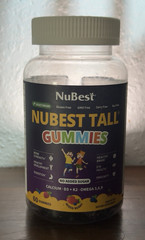 NuBest Tall Gummies Calcium D3 K2 Omega 3-6, Mixed Berry, 60ct Vegan