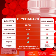 (2 Pack) Glycoguard Advanced Support Blood Supplement Glyco Guard 120 Capsules
