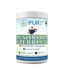 PURE Mushroom Superblend 2000mg Lion’s Mane – Coffee Alternative – Chaga Reishi