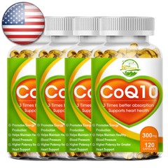 CoQ10 Mega Ubiquinol Supplement 300mg 120 Softgels Heart Health,Energy & Stamina