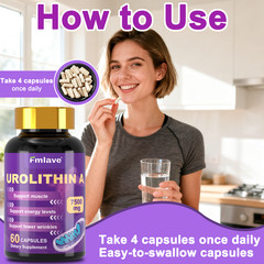 Urolithin A 500mg Healthy Aging Antioxidants Mitochondrial Mitophagy Support 60C