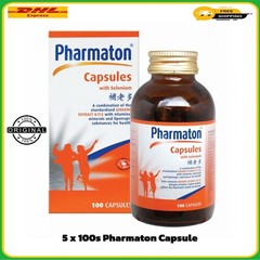 5 X 100s Pharmaton Capsules with Selenium Free Shipping EXP : 02/2026