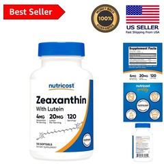 Potent 20mg Lutein & 4mg Zeaxanthin Softgels – 3rd Party Tested for Quality