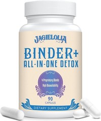 Jagielolia All-in-One Detox Binder 1500mg Charcoal Zeolite Bentonite 90 Caps