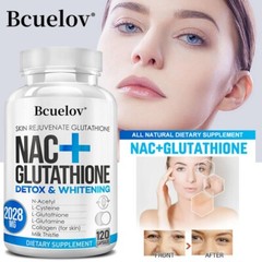 L -Glutathione NAC Collagen Detoxification Whitening Antioxidant | 120 Capsules