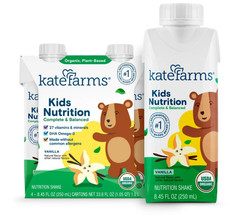 Kate Farms Kids Nutrition Shake Organic Plant-Based Vanilla 8.45 fl oz