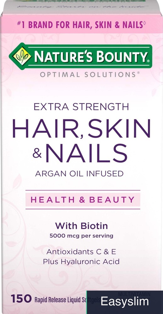 Hair Skin Nails Extra Strength Biotin Softgels 150 Count Supplement