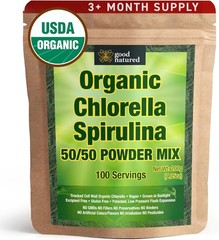 Good Natured Organic Spirulina and Chlorella Powder 50/50 Mix – 3 Month Supply.