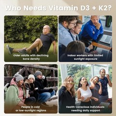 VEV Vitamin D3 Con K2 10000 IU, 300 Virgin Coconut Oil Softgels, 2 in 1 Vitamins