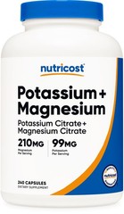 Nutricost Potassium (99 mg) Magnesium (210 240 Count (Pack of 1)