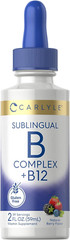 Sublingual Vitamin B Complex with B12 2 Fluid Ounces Berry Flavor Vegetarian, No