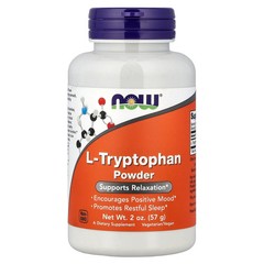 2 X NOW Foods, L-Tryptophan Powder, 2 oz (57 g)