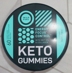 WILD FUEL KETO Pre Workout Gummies-MCT Oil, Collagen, 65oz 18.6 g, 98 % FULL