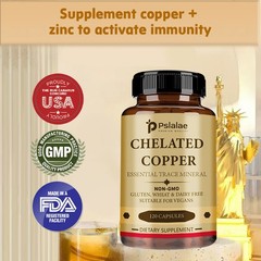 Chelated Copper Capsules – Bone, Skin, Heart Health, Immune and Thyroid Support