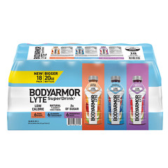 BODYARMOR Lyte SuperDrink, Variety Pack, 20 fl oz, 18-count