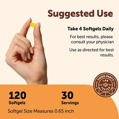 120 Easy-to-Swallow Berberine 1000mg Softgels with MCT Oil – Gluten Free