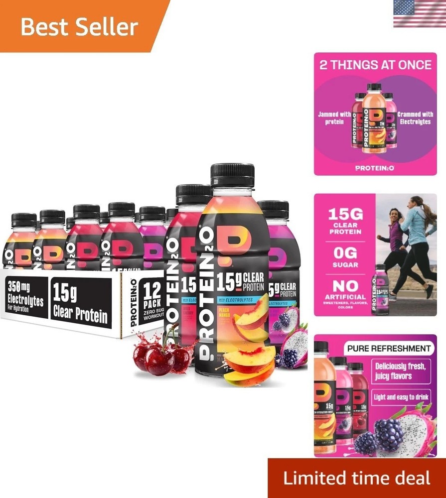 Nutritionally Enhanced Clear Protein Water – Great for Recovery, 12-Pack Variety