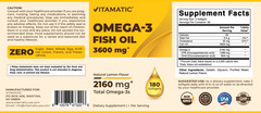 2 Pack Vitamatic Triple Strength Omega 3 Fish Oil 3600mg – 180 Softgels
