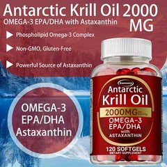 Antarctic Krill Oil – Omega-3 EPA, DHA, Astaxanthin, Memory Support, Anti Aging