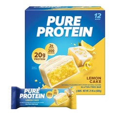 Pure Protein Birthday Cake Protein Bars 20g Protein Gluten Free 12 Count