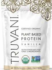 Truvani Certified Organic Non-GMO Plant-Based Protein Vanilla Powder 20 Servings