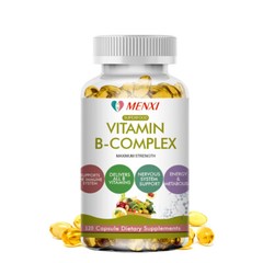 Vitamin B Complex,Vitamins B1,B2,B3,B5,B6,B8,B12,Energy, Metabolism Aid 10-120PC