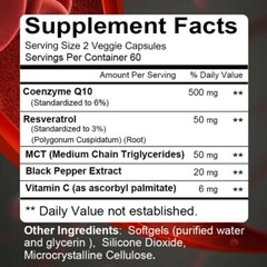 COQ10 Promotes Healthy Mouth And Gums Supports Energy Generation 30-120 Capsules
