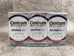 3x Centrum Silver Women 50+ MultiVitamin/Mineral Supplement 40 Each Exp: 02-2026