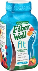Vitafusion Fiber Well Fit Fiber + B Vitamin Sugar-Free Gummies Peach/Berry 90 Ct