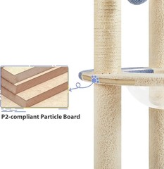 Yaheetech Cat Scratching Posts with Cat Bed,35in Cat Scratcher with 2 Scratching