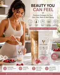 VITALHEALTH VITALAGE Collagen Peptides Powder Hair Skin Nails Berry 10.58 oz