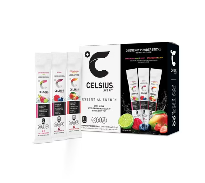 Celsius On The Go Powder Sticks Variety Pack, Essential Energy, 30 pk.