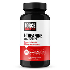 Force Factor L Theanine 200mg, Vegan, Non-GMO, L-Theanine Supplement, 60 Capsule