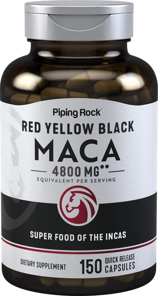 Maca Root Capsules | 4800mg | 150 Count | For Men | Non-GMO | by Piping Rock