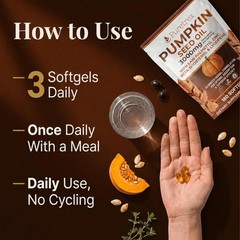 Pumpkin Seed Oil 3000mg with Saw Palmetto & Beta-Sitosterol for Prostate Health,