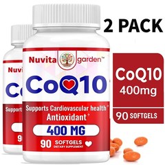 (2 Pack) CoQ10 400mg, 180 Softgels Coenzyme Q10 Supplement for High-Absorption