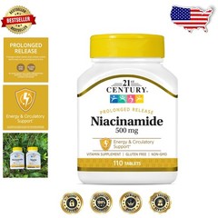 Prolonged Release Niacinamide 500 mg Tablets: Pure Supplement (110 Count)