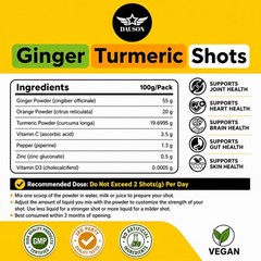 DAUSON Ginger Shots | Daily Wellness 100 Servings (Pack of 1), Yellow