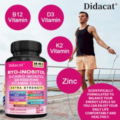 Myo Inositol & D-Chiro Inositol Supplement for Women, 120 Capsules 1/2 Bottle
