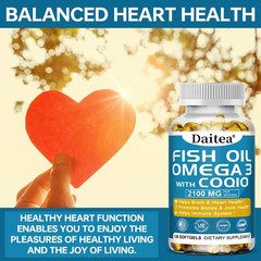 Omega 3 Fish Oil Supplement with CoQ10, D3 & K2 – for Joint & Immune Support