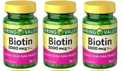 Biotin 5000 mcg 2X120=240 Softgels VITAMIN FOR HAIR 4 month Supply Expire 2026