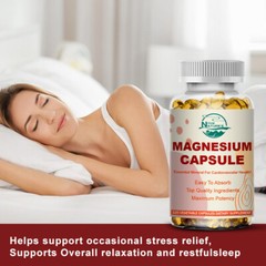 Magnesium Glycinate 500mg, 120 Capsules for Muscle, Sleep, Leg Cramp, Heart, USA
